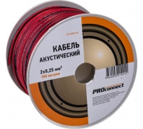 Акустический кабель 2х0.25 кв.мм, красно-черный, 100м PROCONNECT 01-6101-6