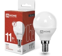 Светодиодная лампа IN HOME LED-ШАР-VC 11Вт, 230В, Е14, 4000К, 1050Лм 4690612020594