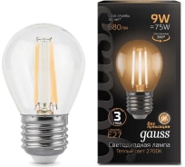 Лампа Gauss LED Filament Шар E27 9W 680lm 2700K 105802109