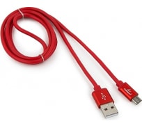 Кабель Cablexpert USB 2.0 AM/microB, серия Silver, длина 1 м, красный, блистер CC-S-mUSB01R-1M