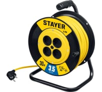 Силовой удлинитель на катушке STAYER S 225 ПВС 2x1.5 30м 3500Вт 55072-30