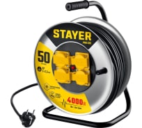 Силовой удлинитель на стальной катушке STAYER Pro 325 КГ 3x2.5 50м 55076-50_z01