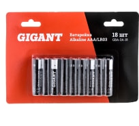 Батарейка Gigant Alkaline ААА/LR03 блистер 18 шт. GBA-3A-18