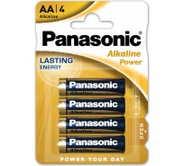 Щелочная батарейка LR6 AA Alkaline 1.5В бл/4 Panasonic 5410853055815