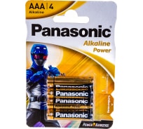 Щелочная батарейка Panasonic LR03 AAA Alkaline 1.5В бл/4 5410853056560