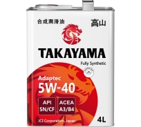 Моторное масло TAKAYAMA Adaptec SAE 5W40, API SN/CF, 4 л 605587