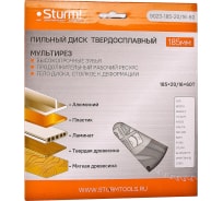 Диск пильный (185x20/16 мм; 60 зубьев; Мульти рез) Sturm 9023-185-20/16-60