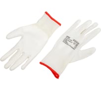 Нейлоновые перчатки с полиуретановым покрытием S. GLOVES KREZ белые, размер 06 31613-06