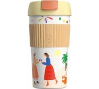 Термостакан-непроливайка KissKissFish Rainbow Vacuum Coffee Tumbler Праздничный S-U45C-AKI