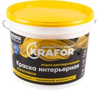 Интерьерная краска KRAFOR водно-дисперсная латексная влагостойкая 14 кг 26967