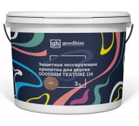 Защитная лессирующая пропитка для дерева Goodhim TEXTURE 110 Орех 3 л 71047