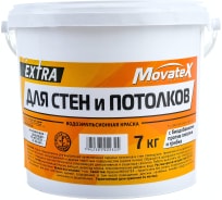 Водоэмульсионная краска Movatex EXTRA для стен и потолков, 7 кг Т11872