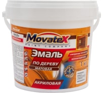 Эмаль Movatex по дереву, акриловая, матовая, 1 кг Т03407