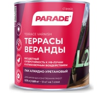 Лак алкидно-уретановый PARADE L25 Террасы & Веранды п/мат 0,75 л Россия 90003467425