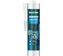 Силиконовый герметик KRAFTOOL KRAFSeal GX107 AQUA STOP 300 мл, стекольный, прозрачный 41256-2